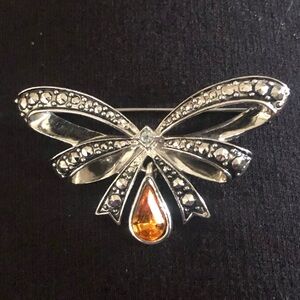 Avon Birthstone Bow Brooch, November vtg 90s